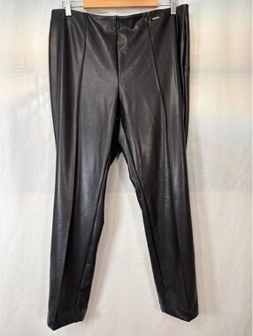 Anne Klein Black Faux Leather Pants Women's Size XL